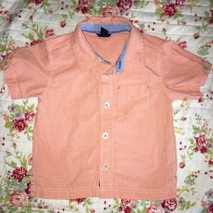 GAP 3T Boys Short Sleeve Orange Button Up